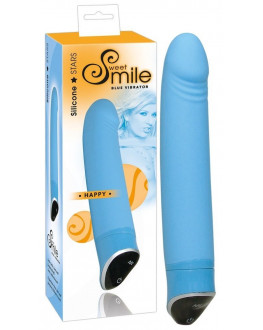 Голубой вибратор Smile Happy - 22 см.