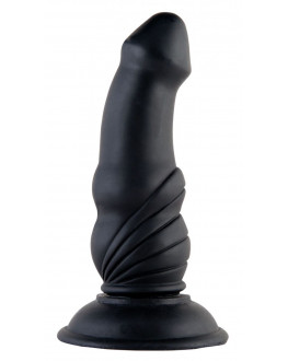 Чёрная анальная втулка-фаллос - 13,5 см.