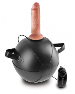 Мини-мяч с фаллической насадкой телесного цвета и вибрацией Vibrating Mini Sex Ball with 6  Dildo - 15,2 см.