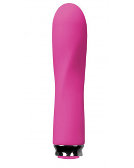 Перезаряжаемый розовый вибромассажер Luxe Compact Vibe Scarlet - 10,8 см.