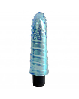 Голубой вибратор Jelly Gems №5 - 15,2 см.