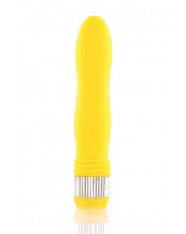 Желтый водонепроницаемый вибратор - 21,5 см.