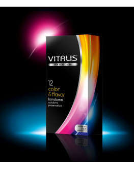 Цветные ароматизированные презервативы VITALIS premium №12 Color   flavor - 12 шт.