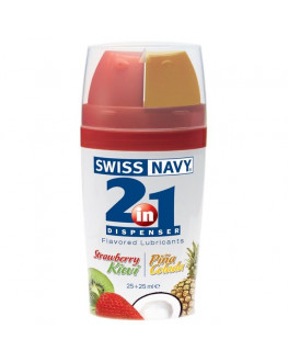 Ароматизированный лубрикант Swiss Navy Lube 2-in-1 Strawberry Kiwi   Pina Colada - 50 мл.