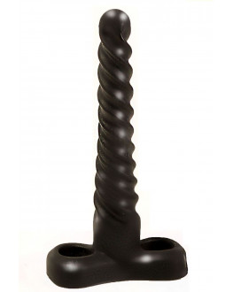 Закрученный спиралью плаг чёрного цвета - 15 см.