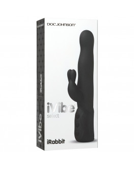 Чёрный хай-тек вибромассажер iVibe Select iRabbit - 26 см.
