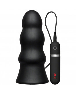 Анальная вибропробка Kink Vibrating Silicone Butt Plug Rippled 7.5  - 19 см.