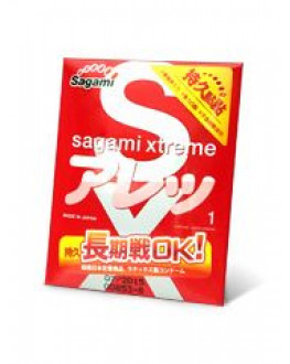 Утолщенный презерватив Sagami Xtreme FEEL LONG с точками - 1 шт.