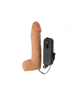 Реалистичный фаллоимитатор с мошонкой и вибрацие, 18,5 см CyberSkin® Vibrating Cyber Cock with Balls