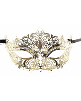 Золотая маска со стразами в венецианском стиле