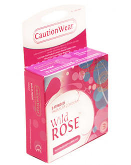 Презервативы рифленые Caution Wear Wild Rose (3 шт)