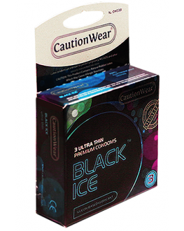 Презервативы ультратонкие Caution Wear Black Ice (3 шт)